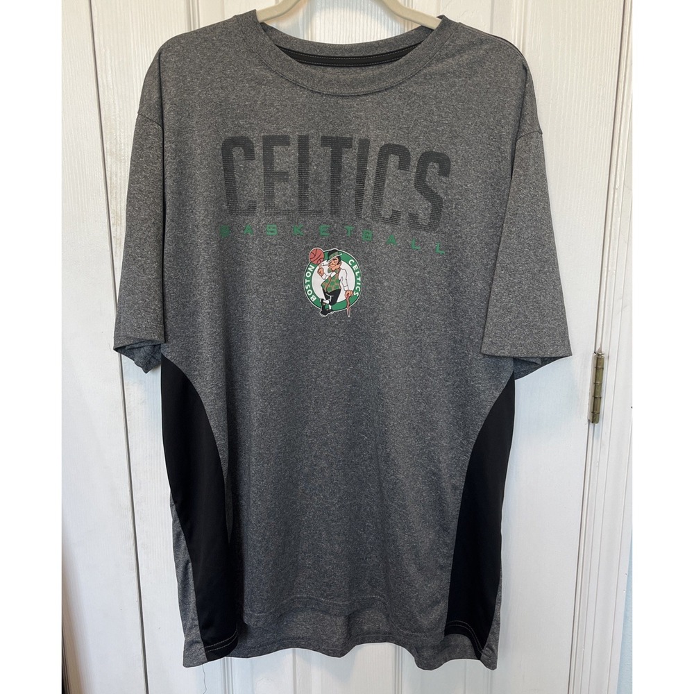 Boston Celtics Shirt XXL Pullover Ultra Game NBA Spellout Logo Gray T-Shirt